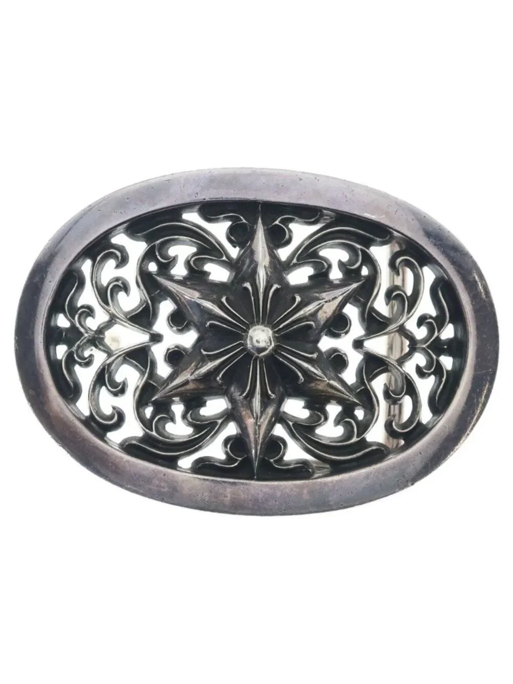 Chrome Hearts Buckle Oval Star 1.5 Classic Silver Belt Buckle
